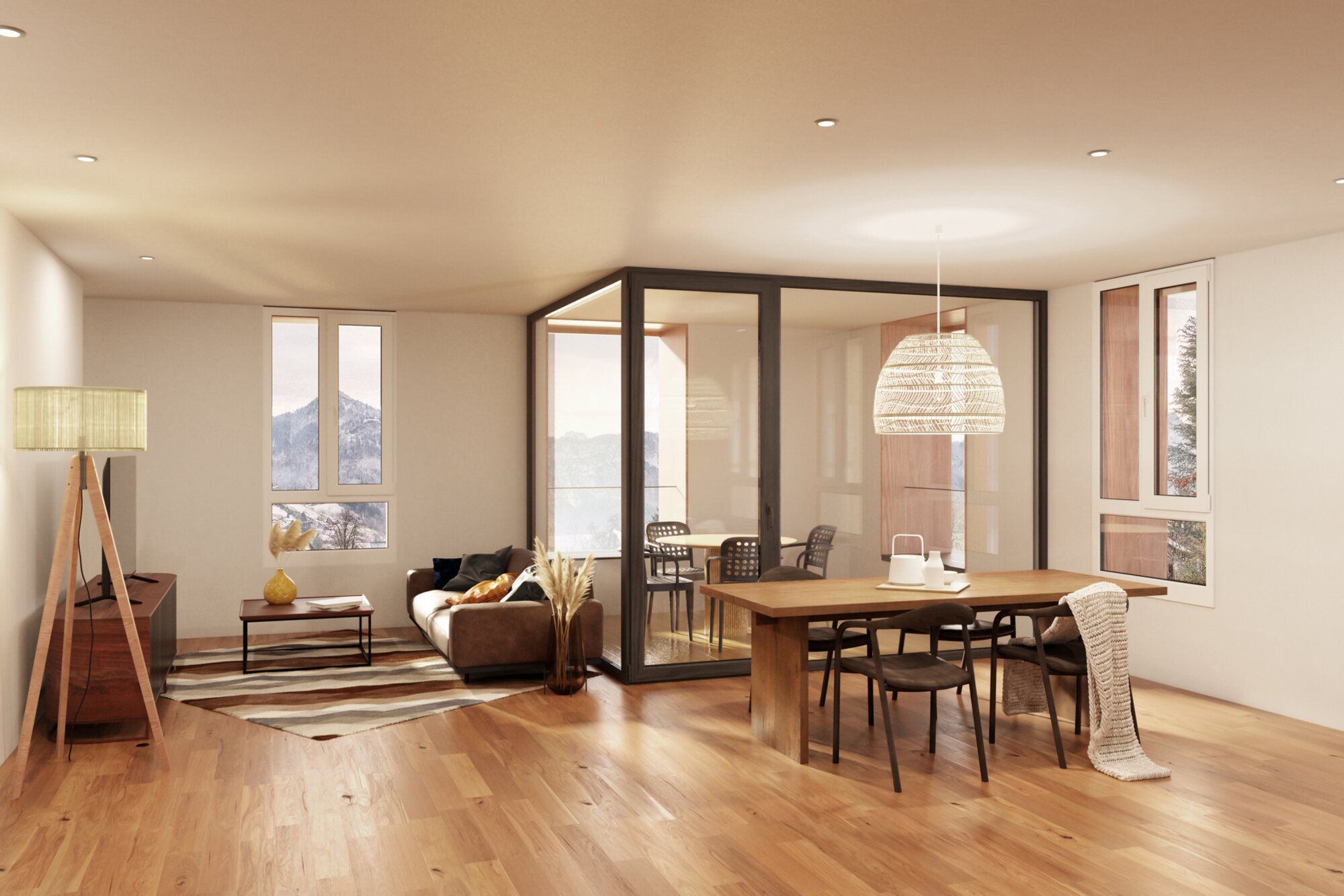 Förstergasse – Visualisierung Wohnzimmer